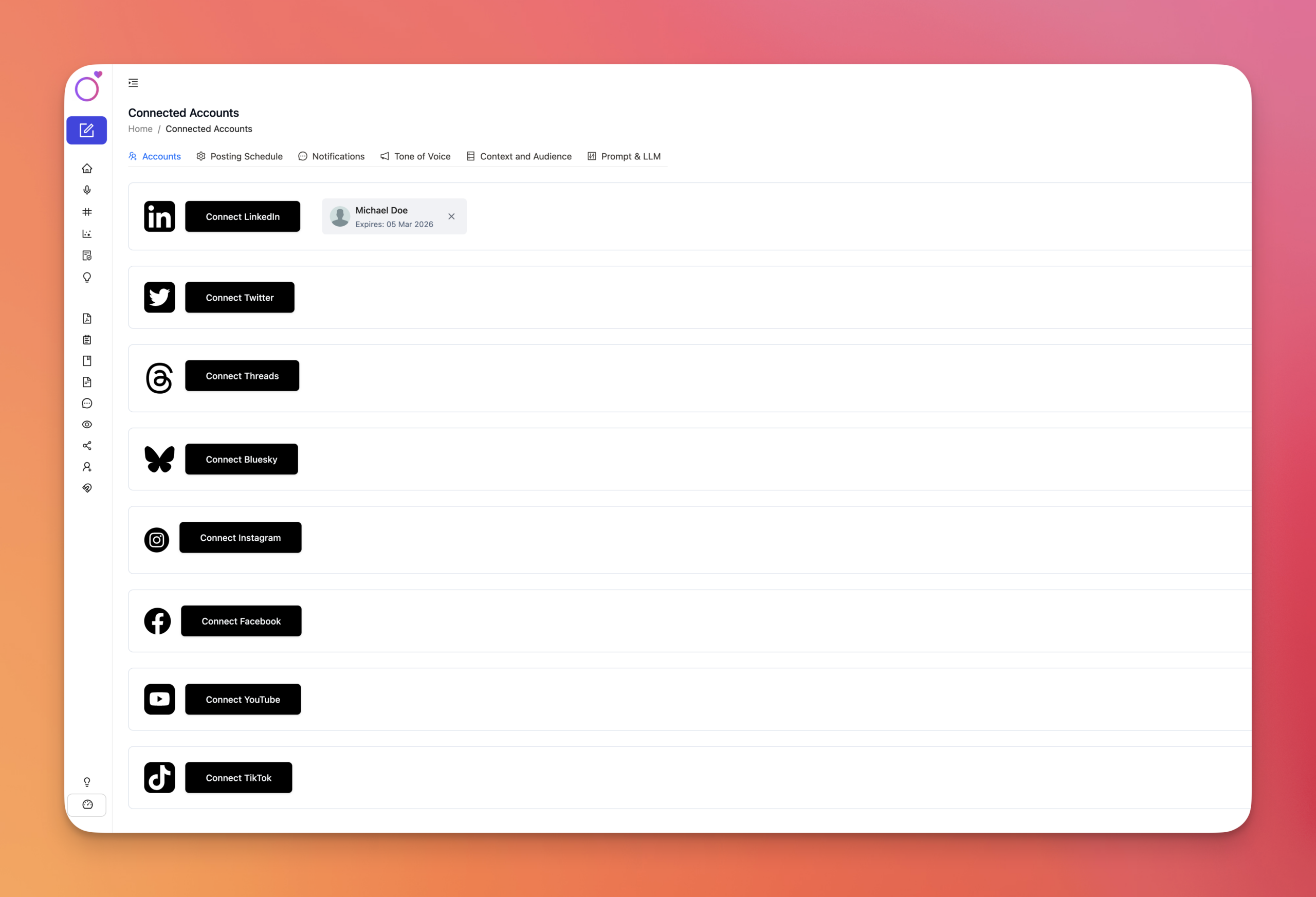 Connect all social media