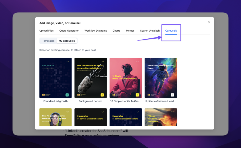 Create LinkedIn carousel