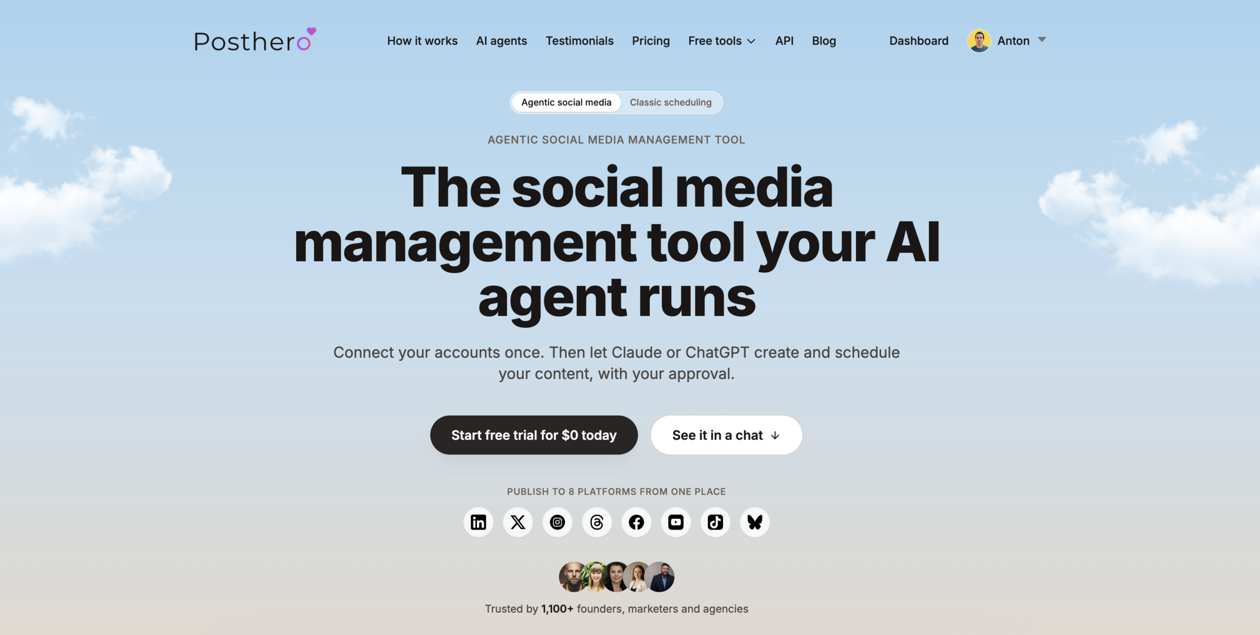 Agentic social media management tool